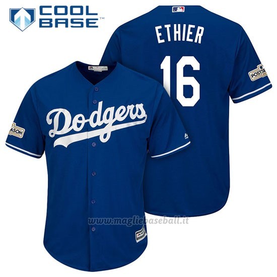 Maglia Baseball Uomo Los Angeles Dodgers 2017 Postseason Andre Ethier Cool Base